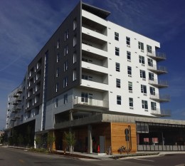 A seven story apartment building