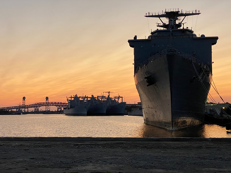 Big ship at Philadelphia Navy Yard