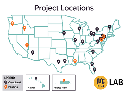 Map of Mpact:LAB project locations