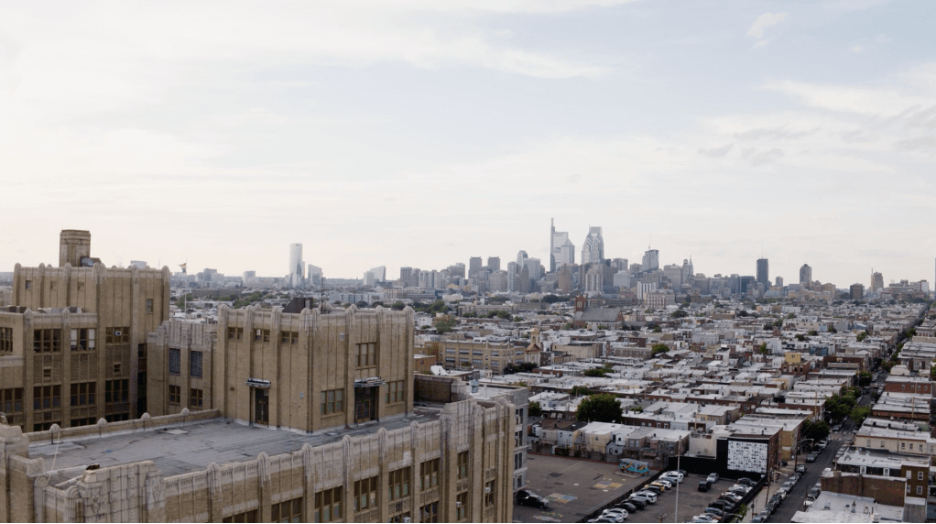 The Bok building in Philadelphia with a view of center city in the distance. Credit Astrobus Media_formerly Arsenal Mediaworks