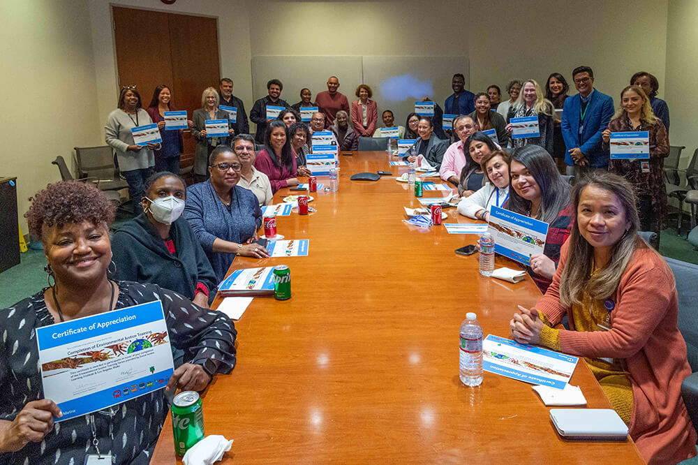 A group of people in a room together as part of environmental justice training with LA Metro. Credit LA Metro